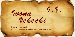 Ivona Vekecki vizit kartica